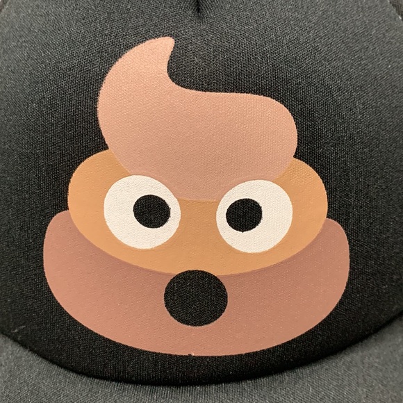 Black and White Trucker Hat with 💩 Emoji 🆕 - Picture 5 of 15